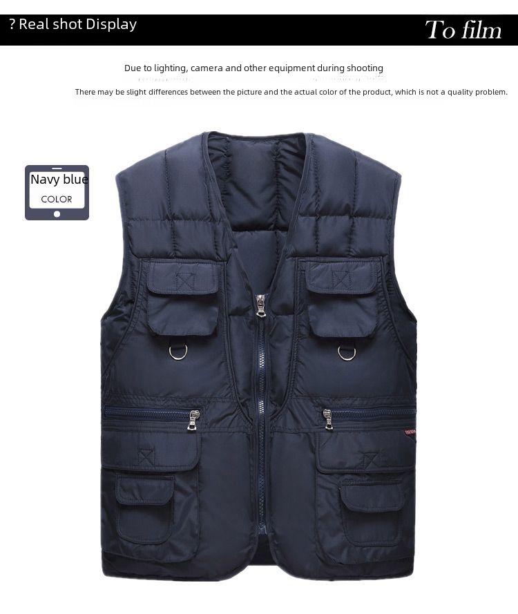 2023 Men's Warm Outdoor Fishing Vest - Autumn/Winter, Multiple Pockets, Loose Fit