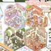 Cartoon Landscaping Sticker Cute 3D Three-dimensional Hut Creative Miniature Scene Sticker Decompression Handbook Sticker