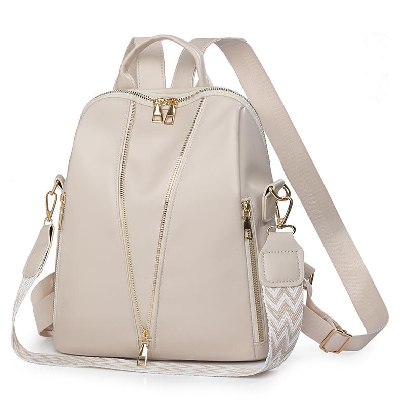 

Рюкзак с узором личи, женский рюкзак большой вместимости, студенческий рюкзак бежевый