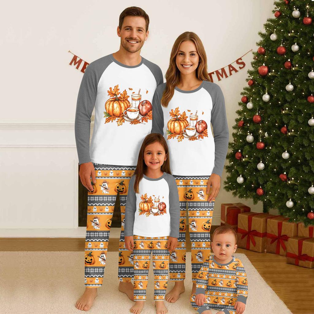 Halloween Print Family Matching Long Sleeved Parent-child Suit Home Clothes Suit Fall