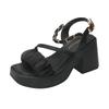 Fashion 2025 New Summer Casual Waterproof Women's Sandals Fashionable Increased Heel Platform Wedges Stylish Roman Loafers for Women