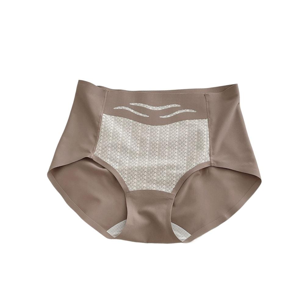 

Трусики из ледяного шелка с высокой талией, контролирующие живот, пуш-ап, дышащие бесшовные брифы, женские верблюд