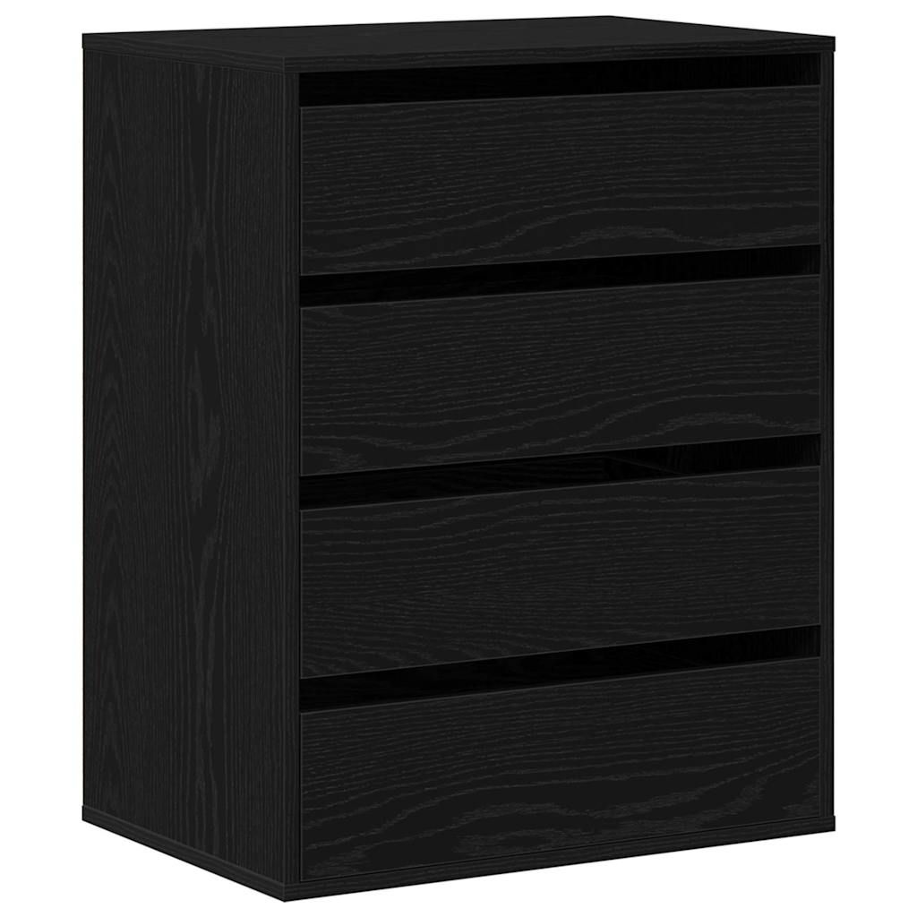 Drawer Chest Black 60 x 41 x 76 cm Engineered Wood