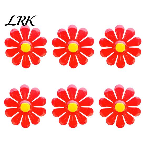 Iron Sunflower Decor 6Pcs Metal Flowers Wall Decor, Flower Ornament Art, Lightweight Garden Art Hanging Decoration for Outside Indoor Patio,
