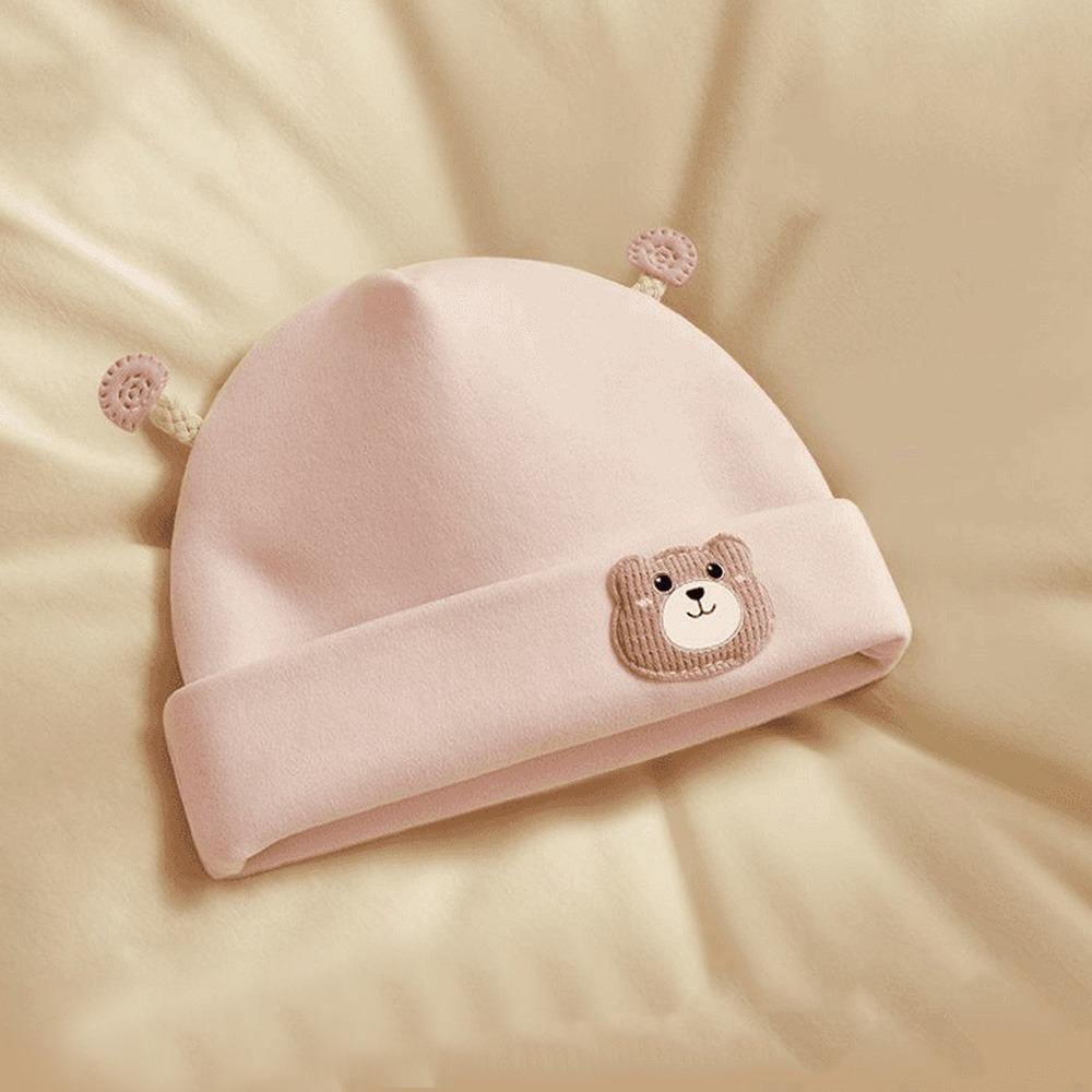 Creative Thickened Baby Warm Hats Winter Warm Bonnet Caps Cartoon Bear Beanie Autumn Winter розовый