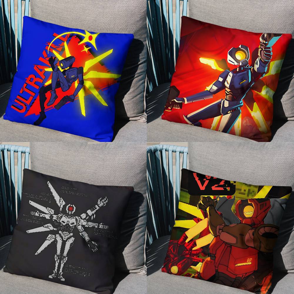 Game ULTRAKILL Layer Fraud Pillow Case Square DoubleSided Printing Short Plush Sofa Cushion Cover Bedroom Bedside Pillow