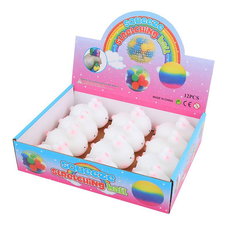 Süßes laufendes Kaninchen Dekompressions-Squishy-Spielzeug Tiere Anti-Stress Langsam aufsteigendes Sensorisches Fidget Knetspielzeug für Kinder Partygeschenke