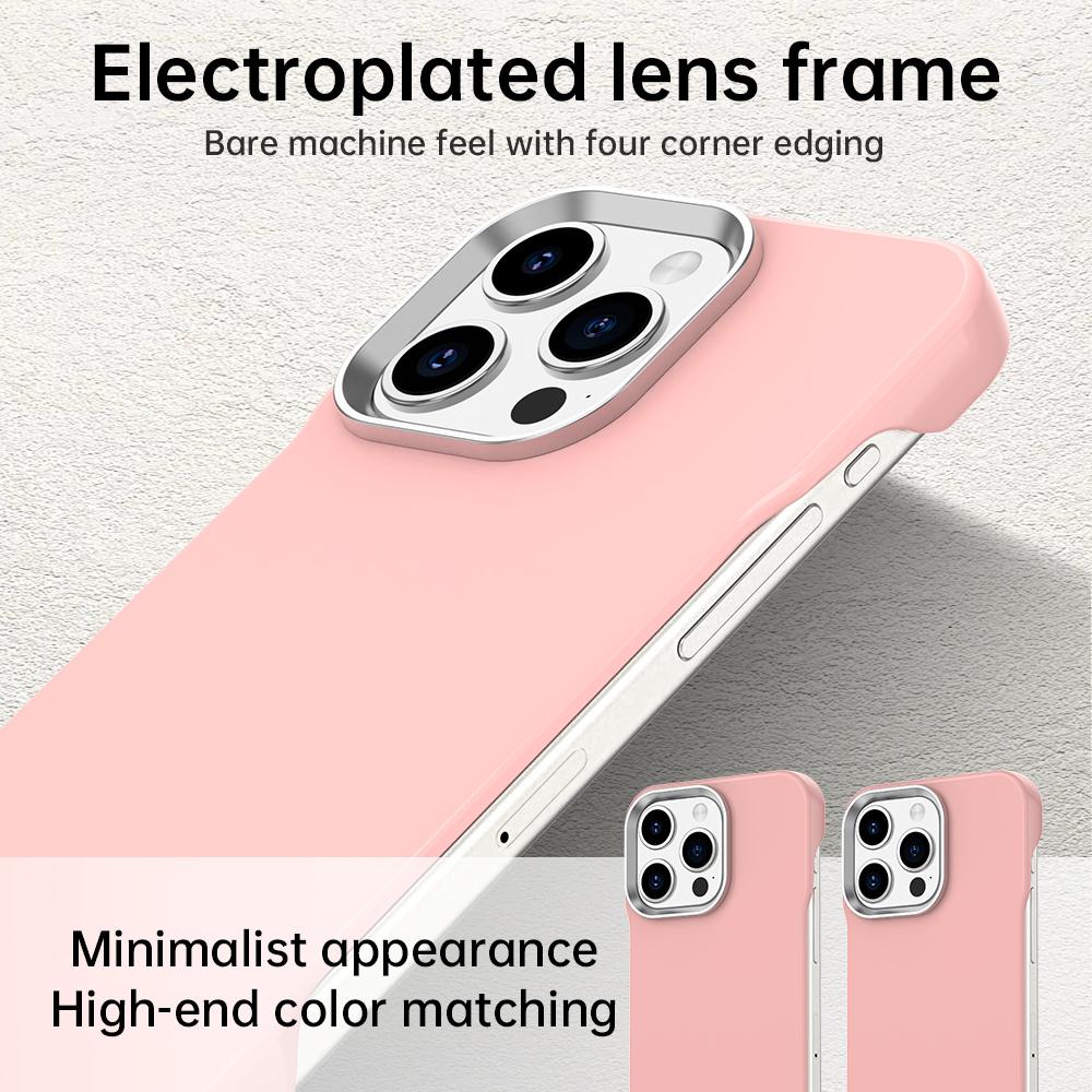 For iPhone 15 Pro Max Case Frameless Ultra Thin TPU + PET Phone Cover Reinforced Corners