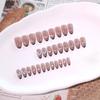 French Black Cat Eye Press-On Nails, Short Almond Shape with Butterfly Rhinestones for Autumn/Winter