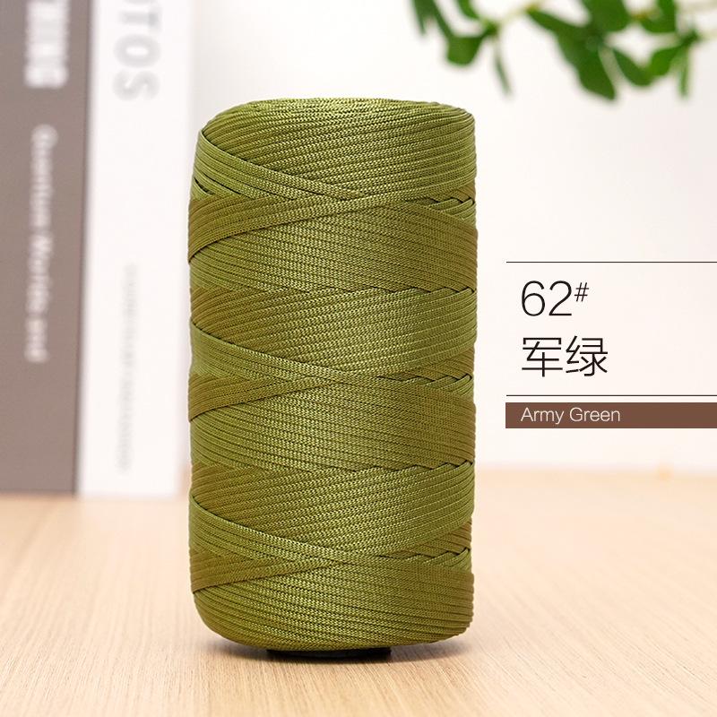 Mercerized Cotton And Linen Flat Belt Thread Light Body Ice Silk Thread Hand Crocheted Diy Hook Bag Hat Seat Cushion Hollow Thread
