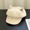 Warm Hat Newsboy Cap Sweet Bow Design Plush Beret New Painter Hat  for Autumn Winter Season