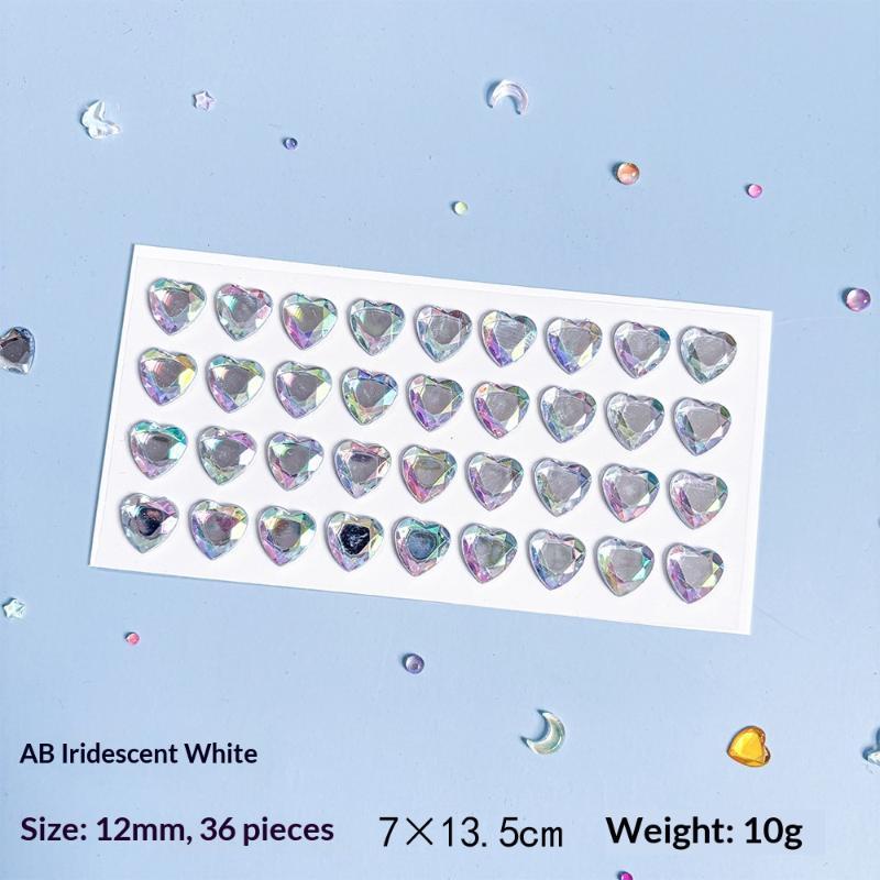 3D Heart Diamond Sticker Crystal Diy Handmade Material Desktop Decoration Phone Case Camera Kawaii Stickers Cup Laptop Decor