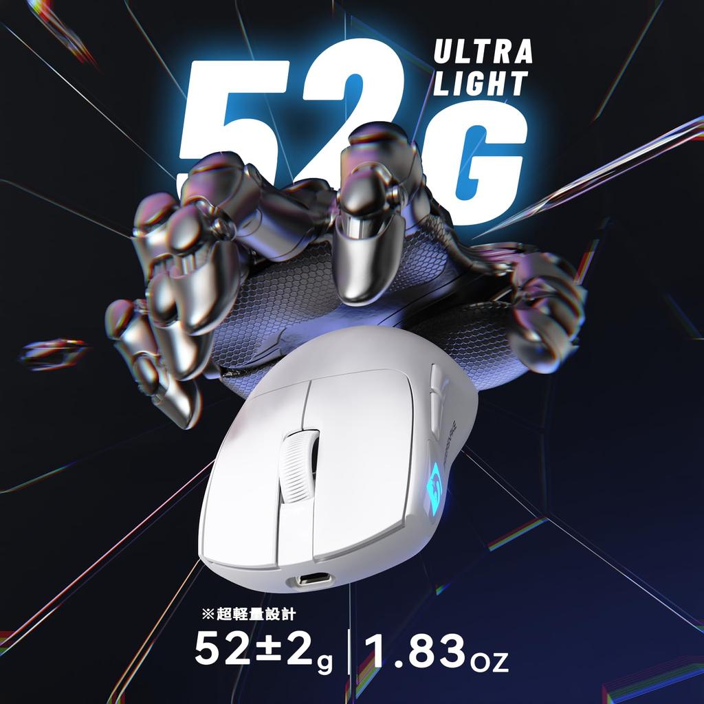 MAMBASNAKE M4 Gaming Mouse Connection USB Bluetooth Maximum 24000DPI PAW3311 Sensor 1000Hz Polling Rate Compatible with Both Wired and Wireless RGB