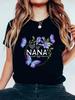 Charming 'Nana' Butterfly & Floral Graphic Tee for Women - Summer Essential