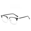 Retro Black Gold Eyewear Frame For Fashionable Office Use With Blue Light Filter