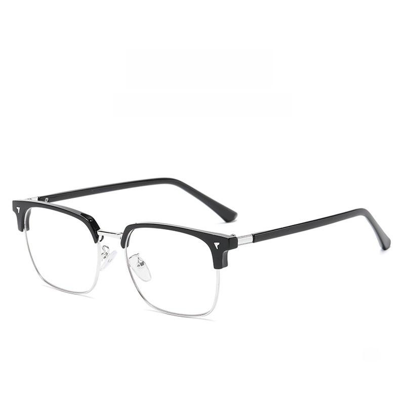 Retro Black Gold Eyewear Frame For Fashionable Office Use With Blue Light Filter