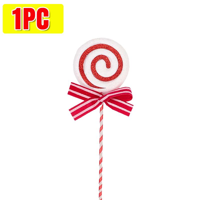 

Christmas Lollipop Ornaments Plastic Glittery Candy Cane Xmas Tree Hanging Pendants Home Party Festival New Year Decors Gifts 24x6.5x1.5cm