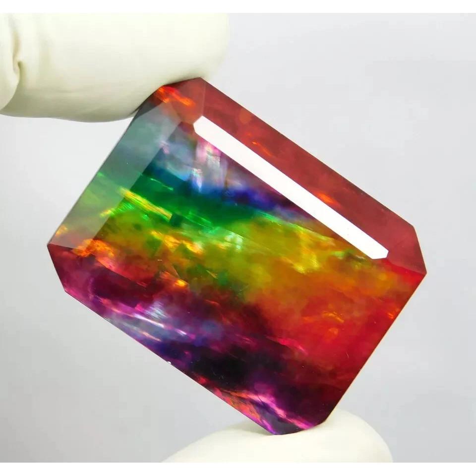 Natural Ammolite Opal-Like Doublet Organic 50+ Ct Stunning Certified Gemstone
