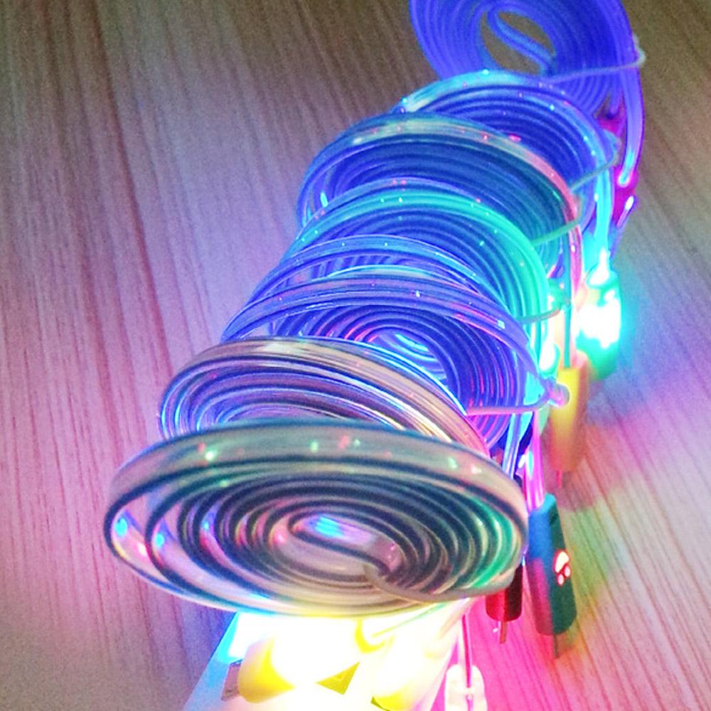 Buy USB Data Sync Charger Cable MULTI COLOUR Changing LED Lights for ...