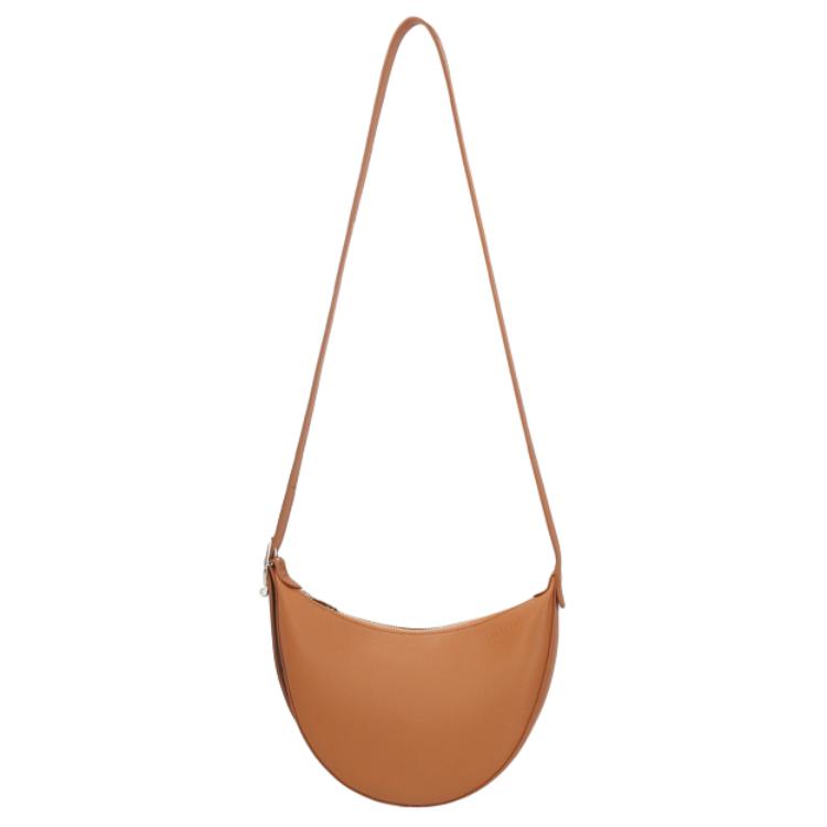 

Longchamp Le Foulonné Logo Zip Closure Leather Shoulder Crossbody Bag Small Women Bags Gray Brown 10337021490 Basic Set (Bag+Dust Bag)