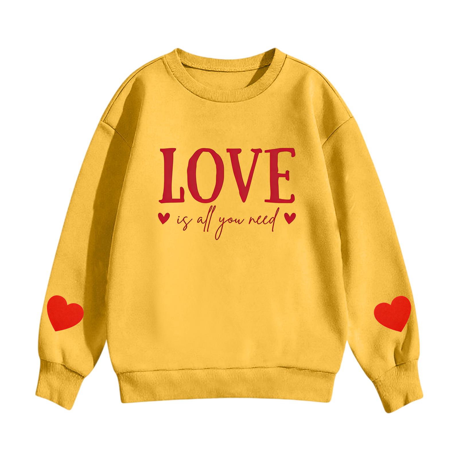 

Children s Casual Round Neck Printed Pullover Long-sleeved Hooded Sweatshirt Top 160 жовтий