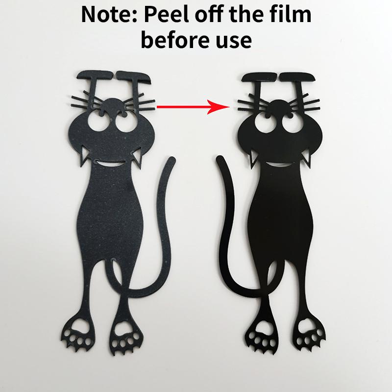 Kawaii Black Cat Bookmarks for Books 3D Stereo Animal Book Mark for Student Teacher's Gifts Stationery