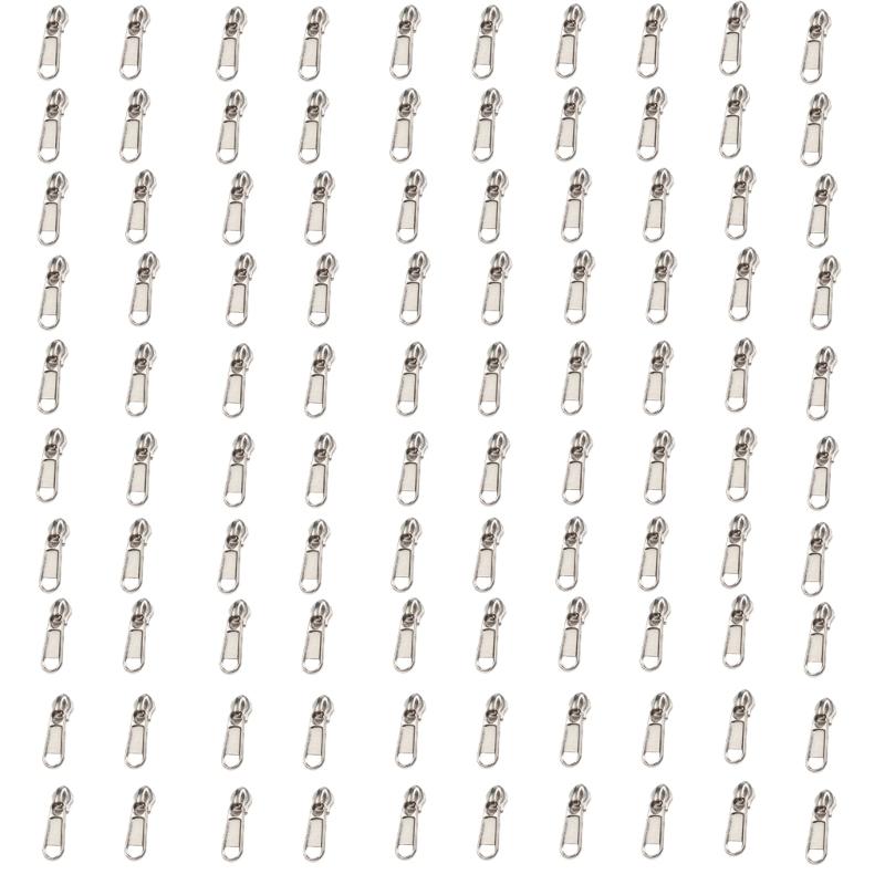100Pcs Zippers Repair Set Alloy Zippers Slider Replacement Easy Installation Zippers Pull For Garments Bedding Suitcases