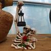 JYL TS/041,Hot Sale Halloween Skull Solar Resin Figurine for Ghost Festival Desktop Garden Decor Gift