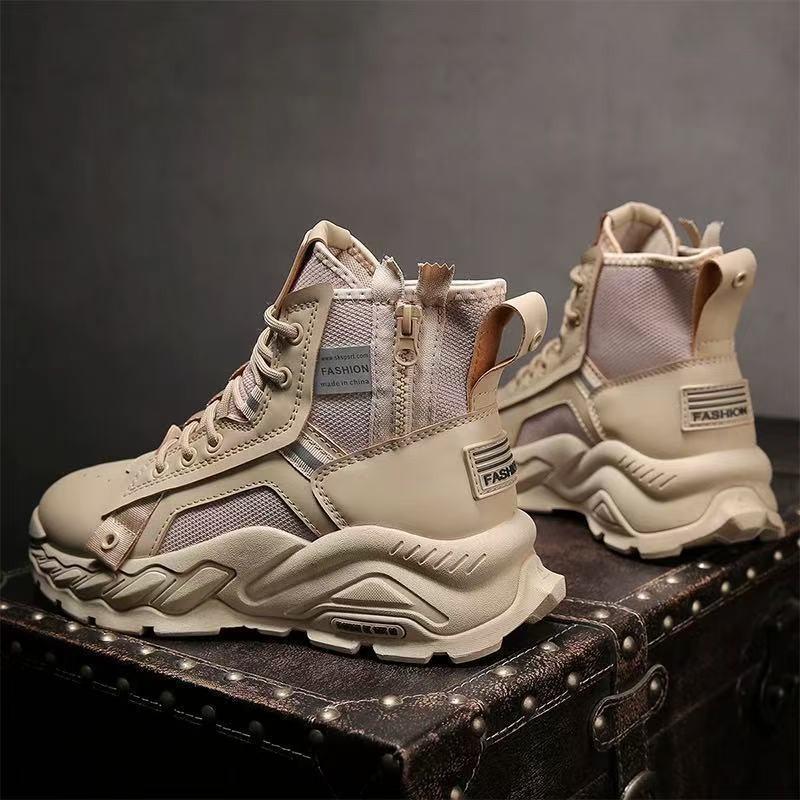 Retro desert combat boots Martin boots autumn and winter tooling boots thick-soled waterproof outdoor mountaineering high-top men's shoes