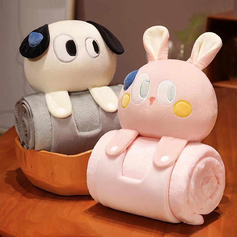 Cartoon Roll Decke Flanell Decke Große Augen Haustier Decke Klimaanlage Decke Kinder Nickerchen Artefakt Kissen Decke