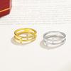 Double-Layer Cross Diamond Ring - Titanium Steel Minimalist Jewelry for Men and Women, Japan & South Korea Inspired