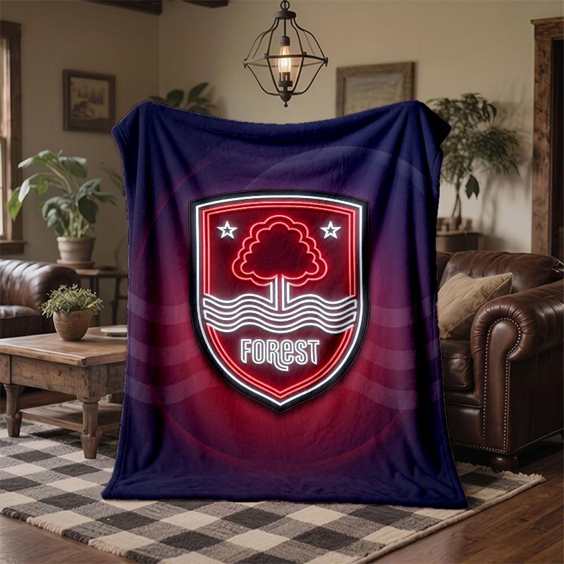 Coperta in Flanella con Stampa Calcio Nottingham Forest Morbida Calda Coperta da Divano Letto per Casa Ufficio Camera da Letto