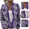 Suéter de mujer Yousheng, cárdigan con cuello redondo, manga larga, estampado de flores 3D, chaqueta de punto con botones, tops cálidos y gruesos para otoño e invierno