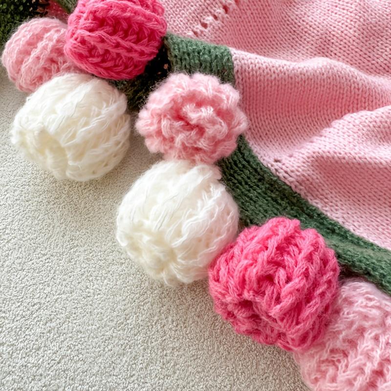 1pc Ombre Rose Bouquet Blanket, Multi-Functional Cover Blanket, Office Nap Blanket And Air Conditioner Blanket