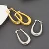 French Minimalist Gold U Shaped Hoop Earrings Water Drop Thick Circle Ear Studs Fashion Jewelry For Women