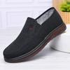 Breathable Linen Men's Shoes New Non-slip One-pedal Casual Shoes Summer Old Beijing Cloth Shoes Single Shoes Middle-aged and Elderly