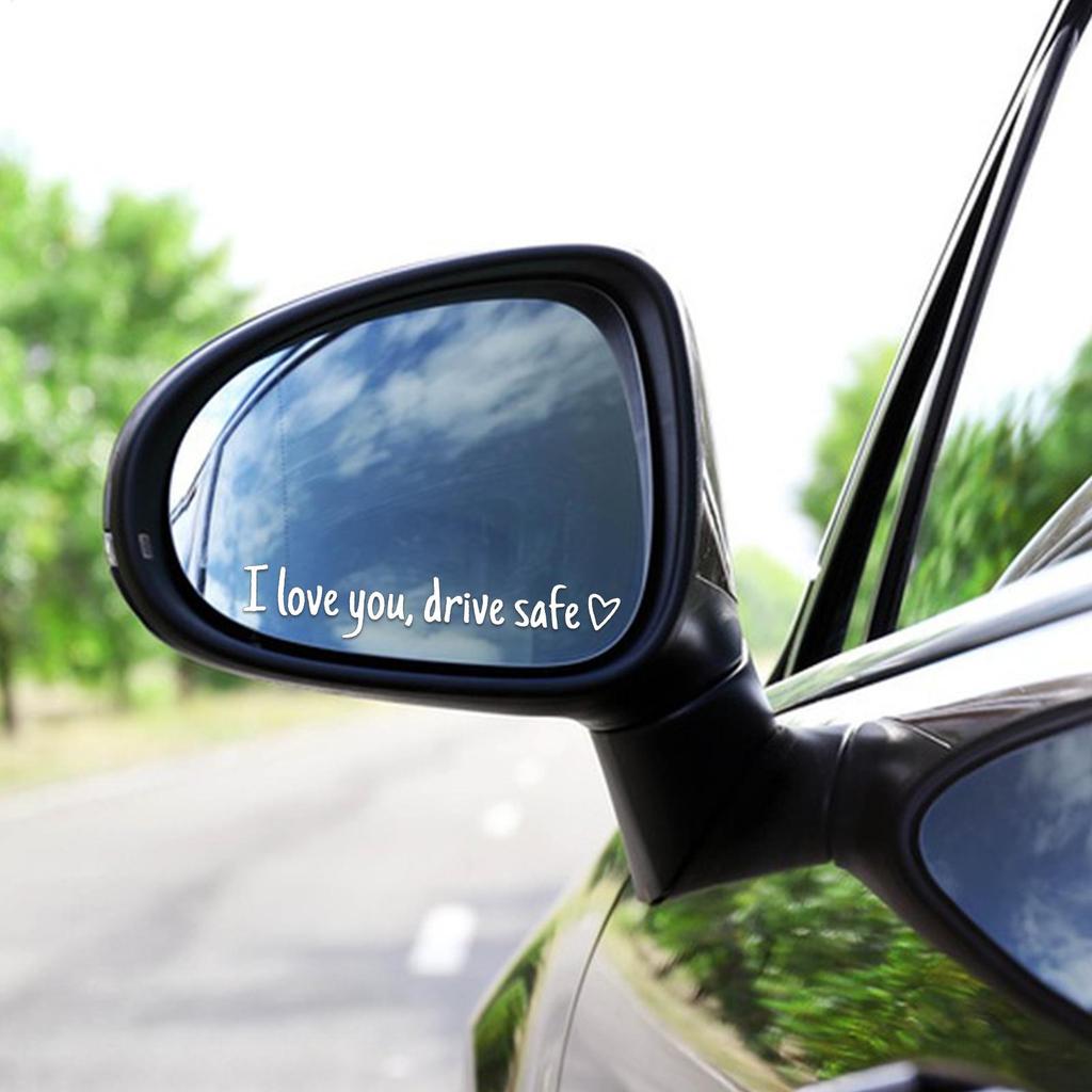 Car Stickers I Love You Drive Safe Mirror Sticker Waterproof Romantic Decor Auto Drive Safe Rear View Mirror Decal Accessories