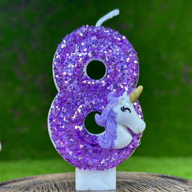 Creative Unicorn Birthday Cake Candle Decoration Kit