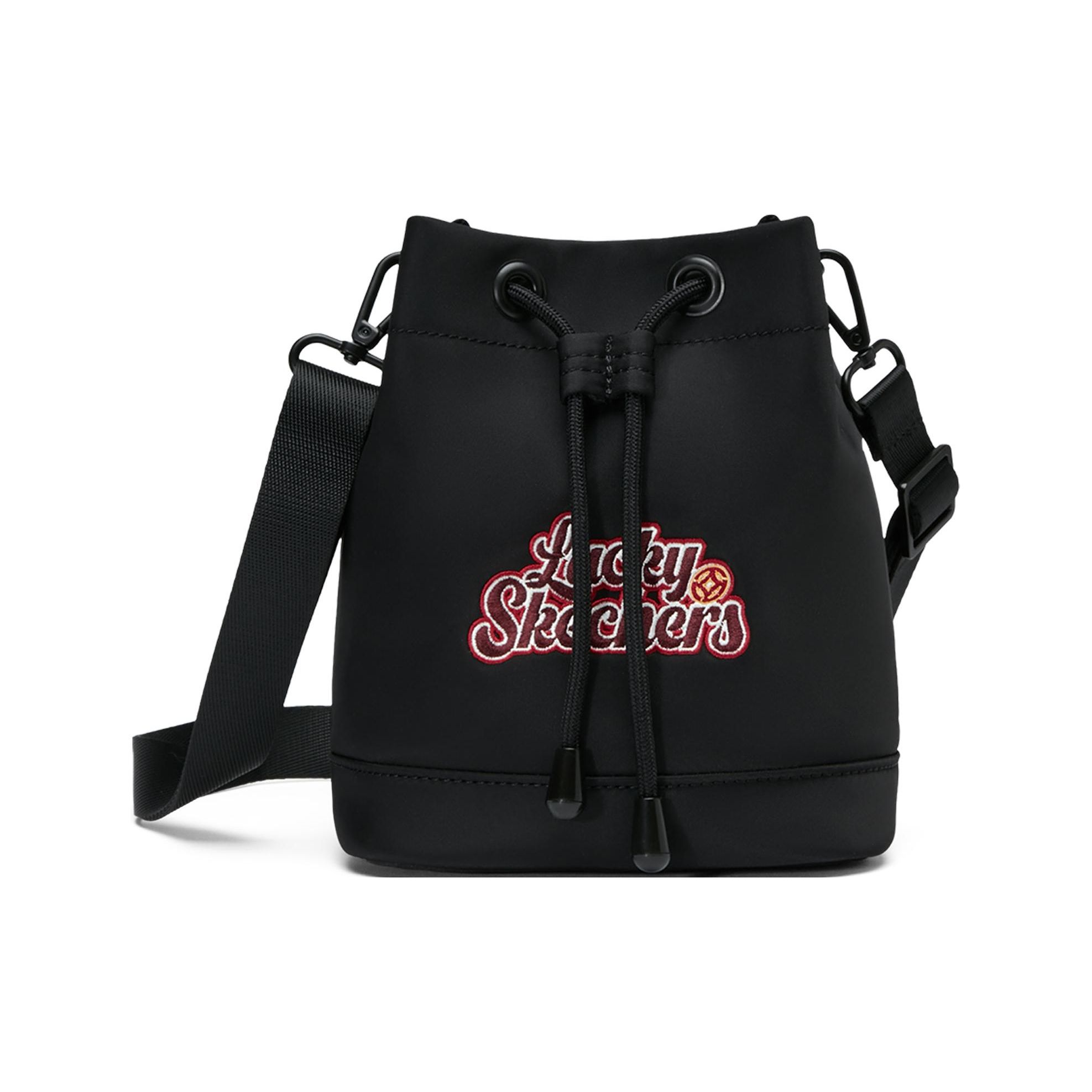 Skechers Fashion Casual Versatile Fabric Shoulder Crossbody Bag Unisex bags Carbon-Black L124U058-0018 Carbon Black