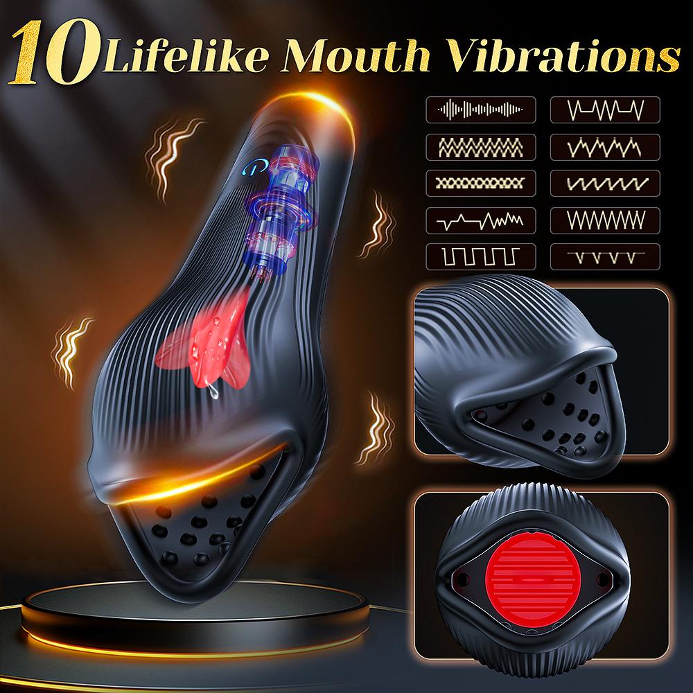 Male Glans Stimulate Massager 10 Modes Penis Delay Trainer Vibrator Rotate Masturbator Automatic Oral Climax Sex Toy For Men