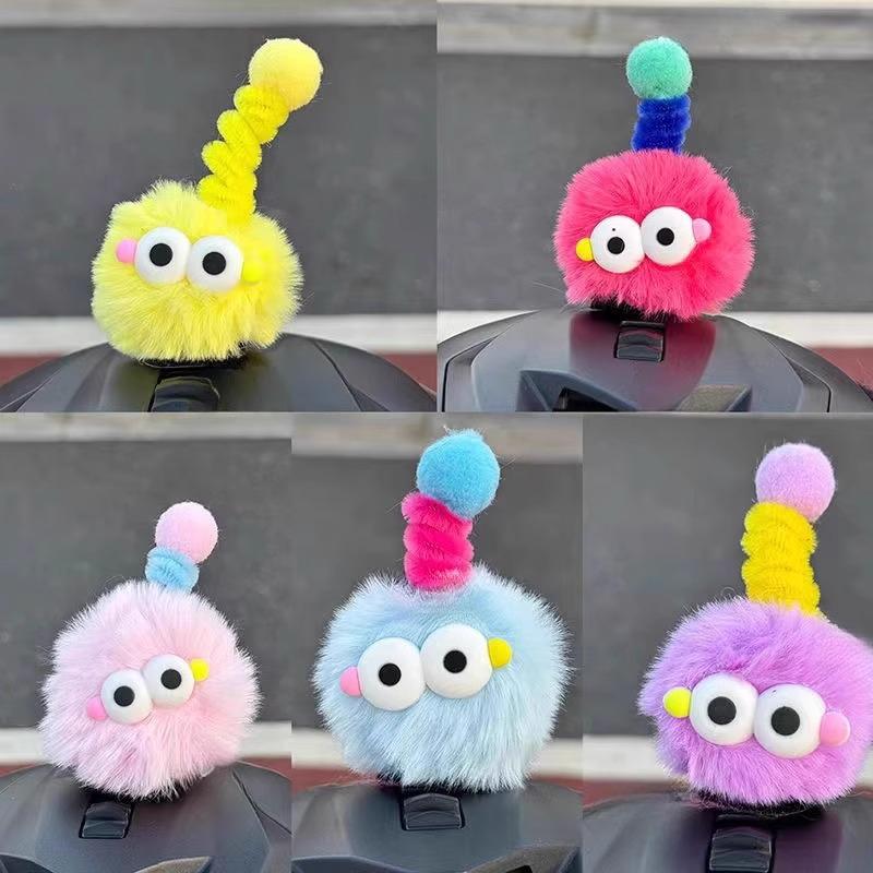 Electric Vehicle Cute Fur Ball Helmet Accessories