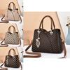 Pu Bag With Print And Plaid Pattern For Daily Use