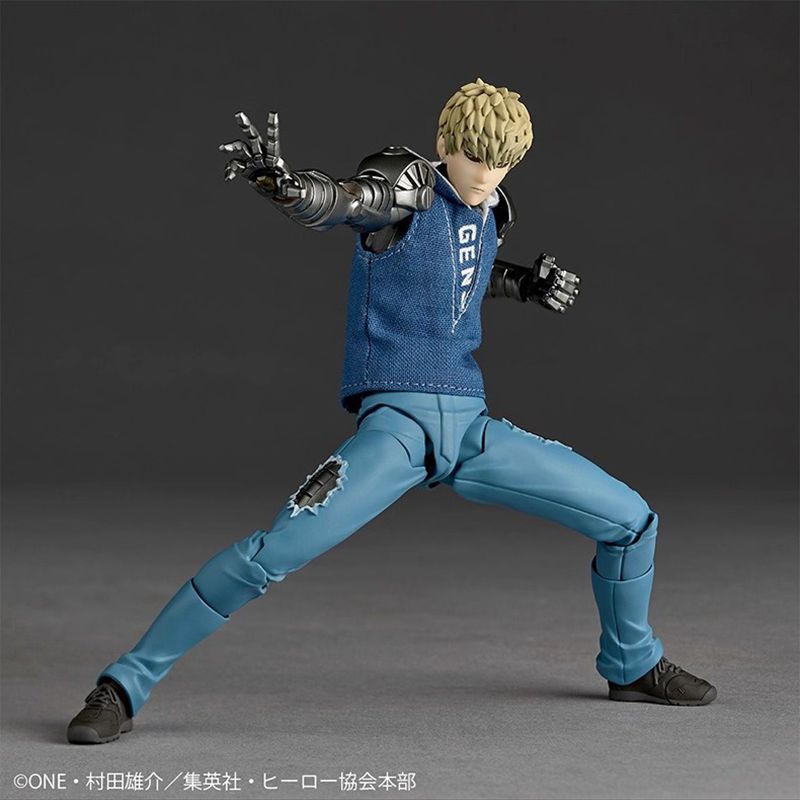 Genuine One Punch Man Genos Figure Kaiyodo Revoltech Yamaguchi Articulated Action Figure Anime Desktop Decoration Collect Toy