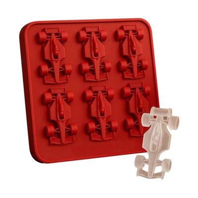 3D Formule 1 Raceauto IJsvorm met 6 Holtes Siliconen Fondant Taartvorm Bakplaat DIY Bakgereedschap voor Chocoladetaarten Desserts Gelei