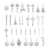 32 Pcs Christmas Ornaments Acrylic Hanging Decor Set with Snowflakes Deer Snowman Icicles Candy