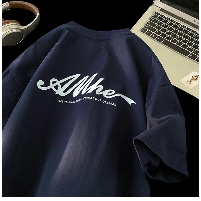 

Cotton letter printing short-sleeved t-shirt women s 2025 new summer loose half-sleeved belly-covering top large-size women s clothing 3XL