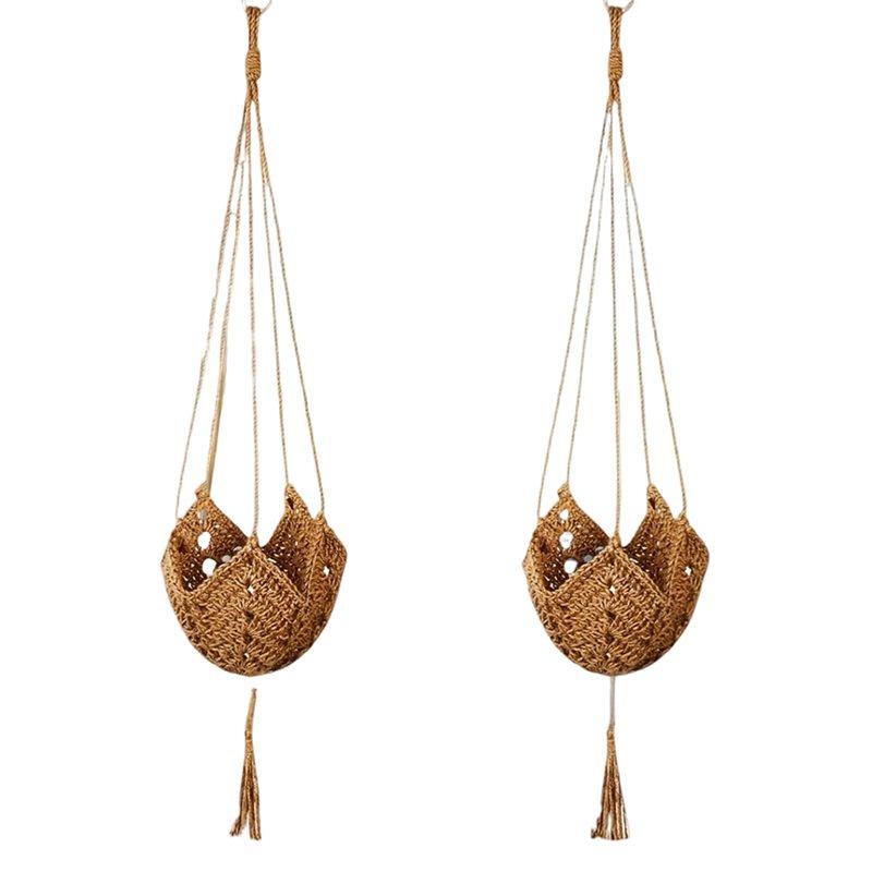 

Hanging Plant Hanger Handmade Macrame Flower Pot Wall Decor Courtyard Garden Hanging Planter Basket Plant