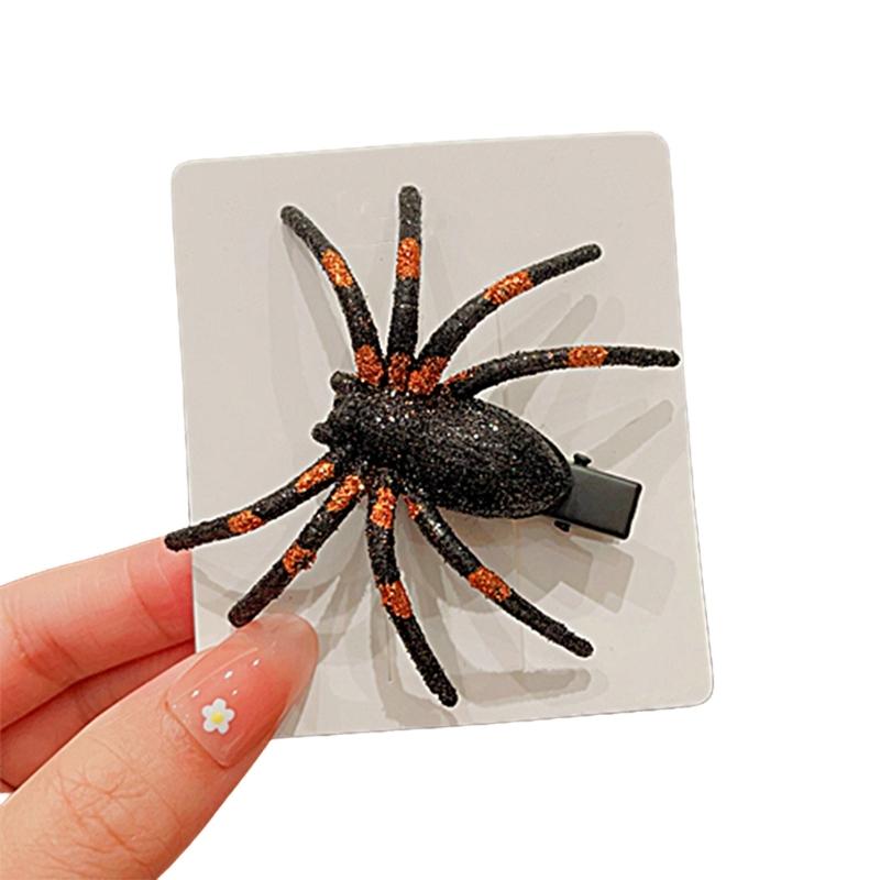 

Goth Simulation Spiders Shape Hairpins Hot Girls Punk Duckbill Hair Clip Halloween Ponytail Bangs Hair Clip for Woman 1