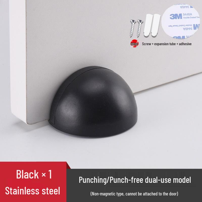 304 Stainless Steel Magnetic Turtle Top Door Stopper, Anti-Collision Floor Bumper & Rubber Limiter