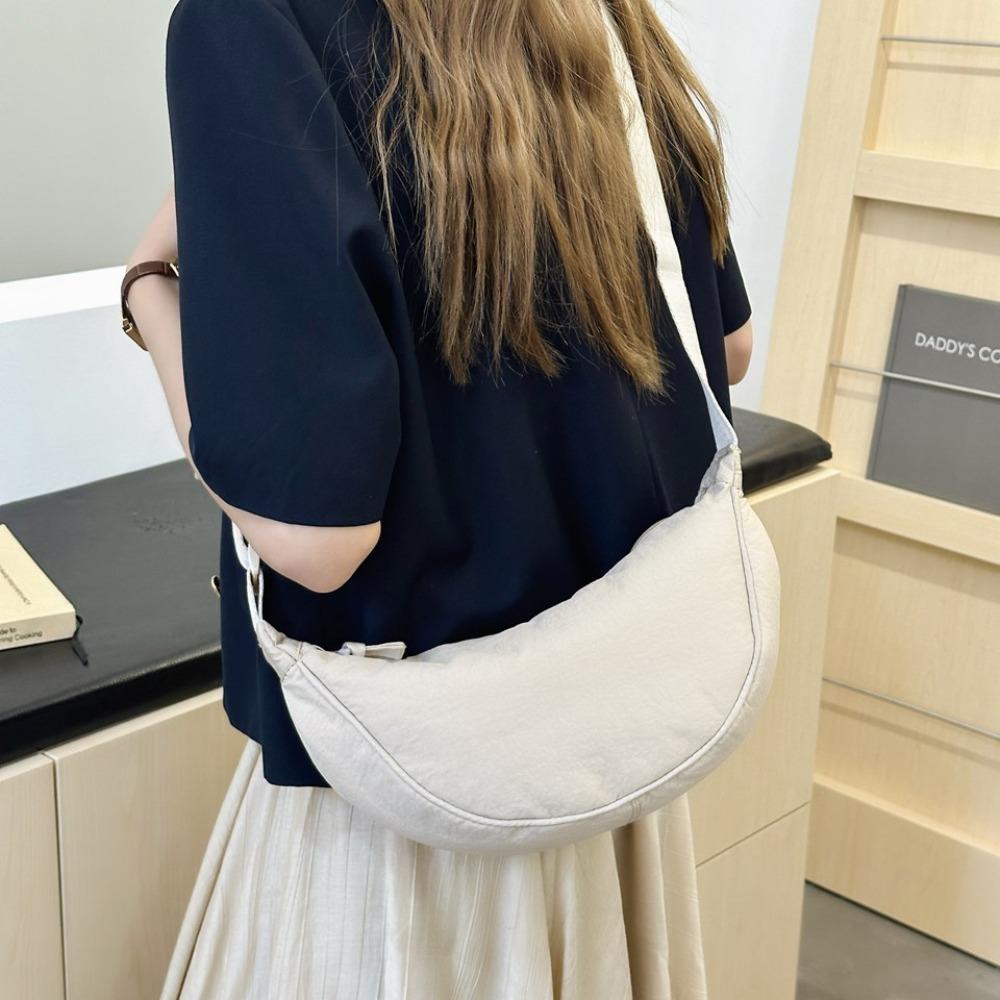 High Quality Casual Style Dumpling Bag Solid Color Large Capacity Crossbody Bag Nyl Female Shoulder Bags Travel Shopper